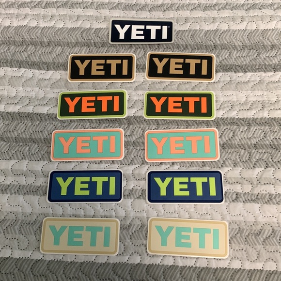 LOT Yeti Logo Stickers Multi Color NWOT - Set of 11 - Picture 2 of 5